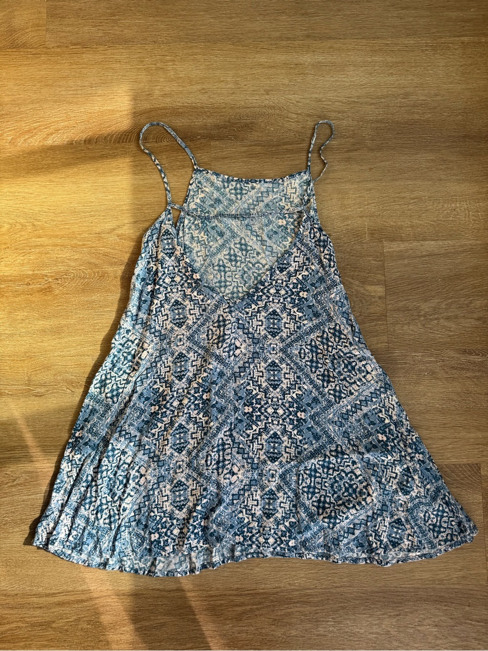 Lost in Paradise Blue Patterned Spaghetti Strap Sundress